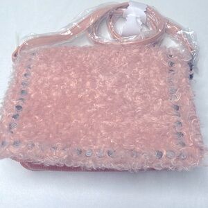 Steve Madden Pink Furry Crossbody Bag